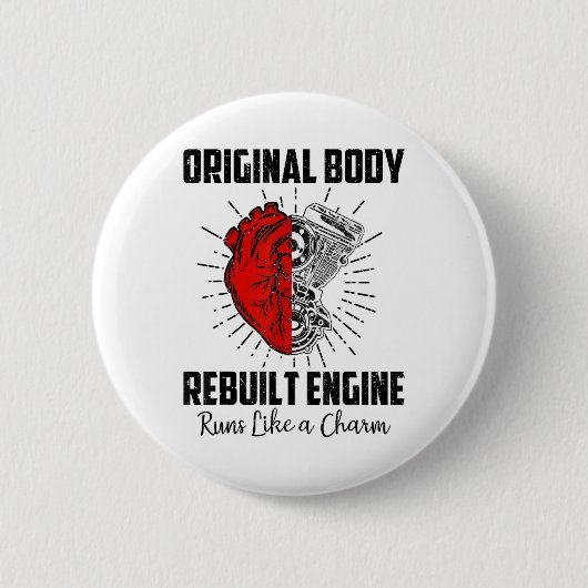 Grappige Open Hart Chirurgie Herstel Overlevende G Ronde Button 5,7 Cm (Voorkant)