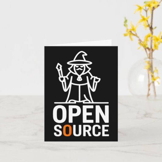 Grappige open source foutenwizard die minimalistis kaart (Gele Bloem)