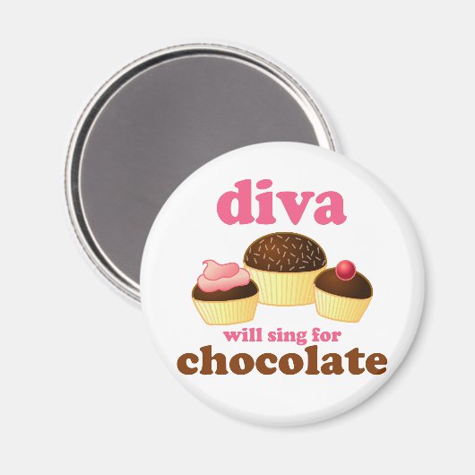 Grappige Opera Diva Magneet (Voorkant / Achterkant)