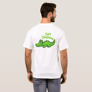 Grappige Opgewekte Krokodil Lach-Weich maar Gevaar T-shirt