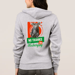 Grappige Oplaadbare Koala Introvert Stemming Hoodie