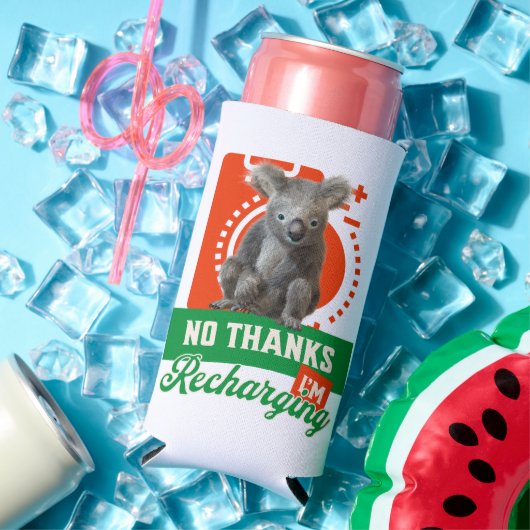 Grappige Oplaadbare Koala Introvert Stemming Seltzer Blikjeskoeler (Insitu Zomer)