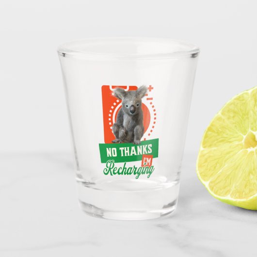 Grappige Oplaadbare Koala Introvert Stemming Shot Glas (Voorkant)