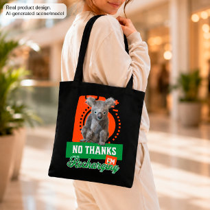 Grappige Oplaadbare Koala Introvert Stemming Tote Bag