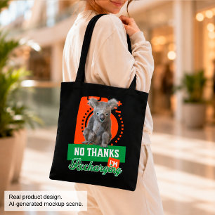 Grappige Oplaadbare Koala Introvert Stemming Tote Bag