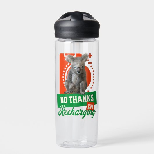 Grappige Oplaadbare Koala Introvert Stemming Waterfles (Voorkant)
