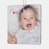 Grappige Opname Rode Stip Aangepaste Foto Keramisch Ornament (Links)