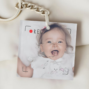 Grappige Opname Rode Stip Aangepaste Foto Sleutelhanger