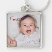 Grappige Opname Rode Stip Aangepaste Foto Sleutelhanger (Voorkant)