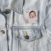 Grappige Opname Rode Stip Aangepaste Foto Vierkante Button 5,1 Cm (In situ)