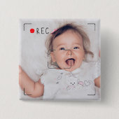 Grappige Opname Rode Stip Aangepaste Foto Vierkante Button 5,1 Cm (Voorkant)
