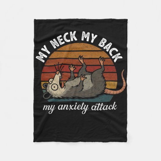 Grappige Opossum Angst Mijn Nek Mijn Ck Mijn Angst Fleece Deken (Voorkant)