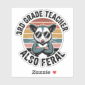 Grappige Opossum Derde Klas Leraar Ook Verwilderd Sticker (Vel)