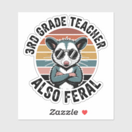 Grappige Opossum Derde Klas Leraar Ook Verwilderd Sticker
