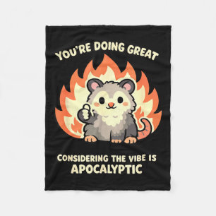 Grappige opossum kawaii geestelijke gezondheid apo fleece deken