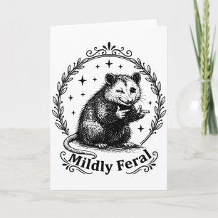 Grappige Opossum Licht Verwilderde Introvert Humor Kaart
