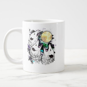 Grappige Opossum Maan Schattige Schreeuwende Buide Grote Koffiekop