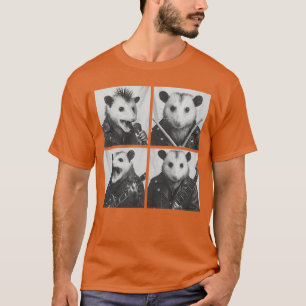 Grappige Opossum Muzikanten Dieren Rock Muziek Emo T-shirt