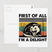 Grappige Opossumcitaten - Allereerst Ben Ik Een Ge Briefkaart (Voorkant / Achterkant)