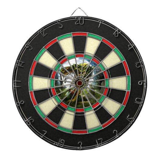 Grappige opstandige zombiekerkhof volle maan dartbord (Voorkant)