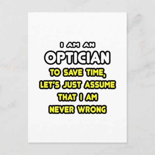 Grappige Optician T-shirts en geschenken Briefkaart (Voorkant)