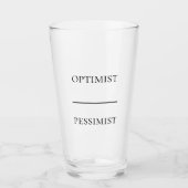 Grappige optimist-pessimist glas (Voorkant)