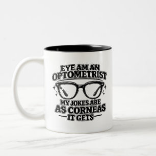 Grappige Optometrie Oogarts Visiezorg Specialist  Tweekleurige Koffiemok