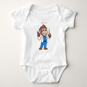 Grappige orang-oetan aap cartoon dokter romper