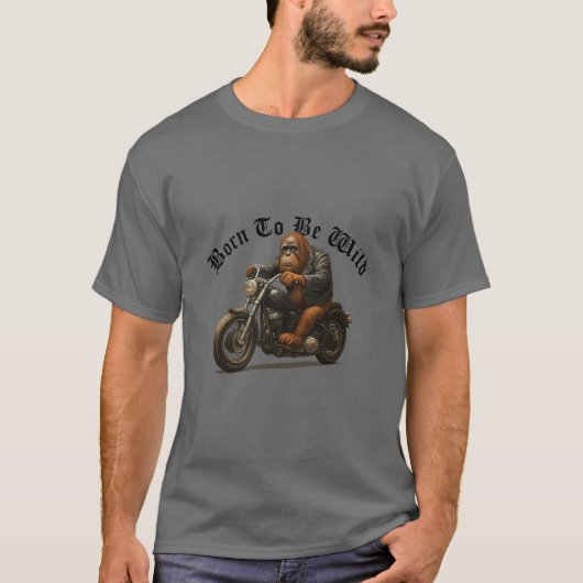 Grappige orang-oetan op een motor t-shirt (Voorkant)