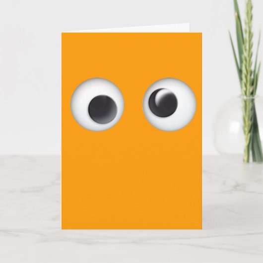 Grappige oranje beweegbare-ogen Halloween doolhofk Kaart (Voorkant)