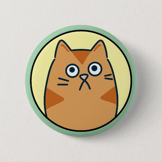 Grappige Oranje Cartoon Kat Ronde Button 5,7 Cm (Voorkant)