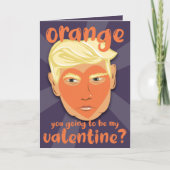 Grappige Oranje Hart Donald Trump | Valentijnsdag Kaart (Voorkant)