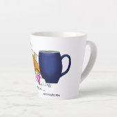 Grappige Oranje Kat Blauwe Koffiemok Latte Mok (Rechterhoek)