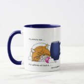 Grappige Oranje Kat Blauwe Koffiemok Mok (Links)