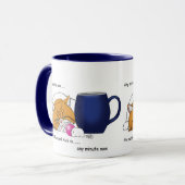 Grappige Oranje Kat Blauwe Koffiemok Mok (Voorkant links)