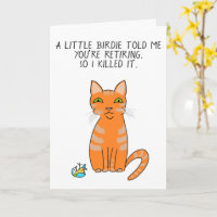Grappige oranje kat cartoon pensioenkaart