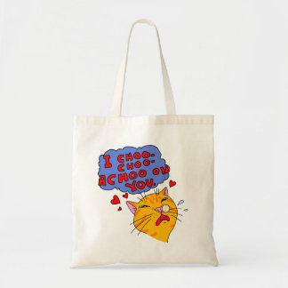 Grappige Oranje kat die van je houdt Cartoon stijl Tote Bag
