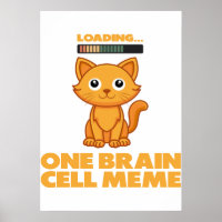 Grappige Oranje Kat Eén Hersencel Meme Kunst