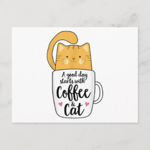 Grappige Oranje Kat Koffiemok Kat Liefhebber Feestdagenkaart