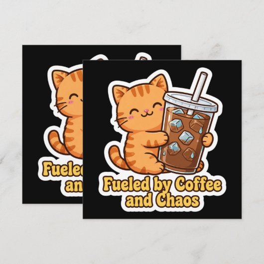 Grappige Oranje Kat Menu (Voorkant / Achterkant)