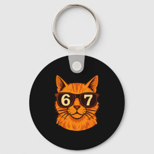 Grappige Oranje Kat Singles 67 Zes Zeven Meme  Sleutelhanger