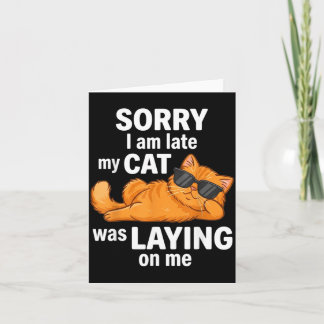 Grappige Oranje Kat Sorry Dat Ik Te Laat Ben Kat L Kaart