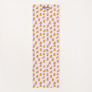 Grappige Oranje Katten Aangepaste Naam Yogamat