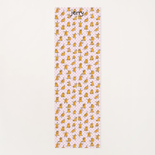 Grappige Oranje Katten Aangepaste Naam Yogamat (Voorkant)