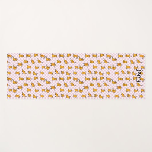 Grappige Oranje Katten Aangepaste Naam Yogamat (Voorkant (horizontaal))