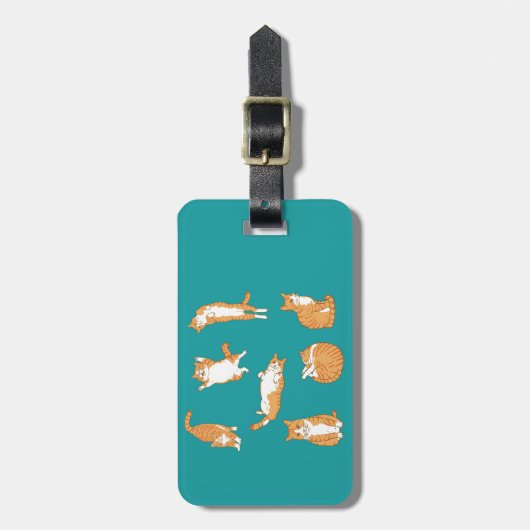 Grappige Oranje Katten Bagagelabel (Voorkant verticaal)