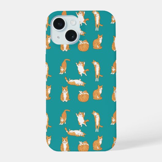 Grappige oranje katten iPhone 15 case (Achterkant)