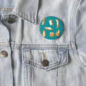 Grappige oranje katten ronde button 5,7 cm (In situ)
