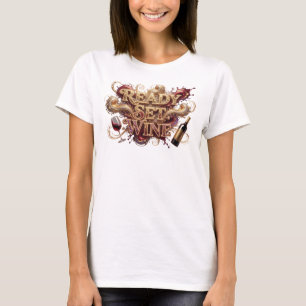 Grappige Oranje KLAAR ZET WIJN Print T-shirt