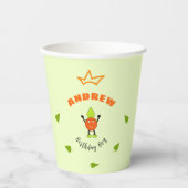 Grappige oranje papieren bekers (Voorkant)
